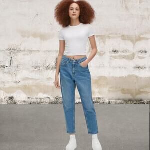 Primark Denim Co Womens High Rise Mom Jeans-Acid Wash-Size 4